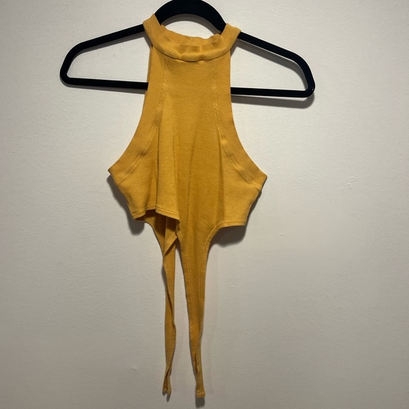 K.NGSLEY Ocre “Race Her” Ribbed Halter Tank - Picture 5 of 9